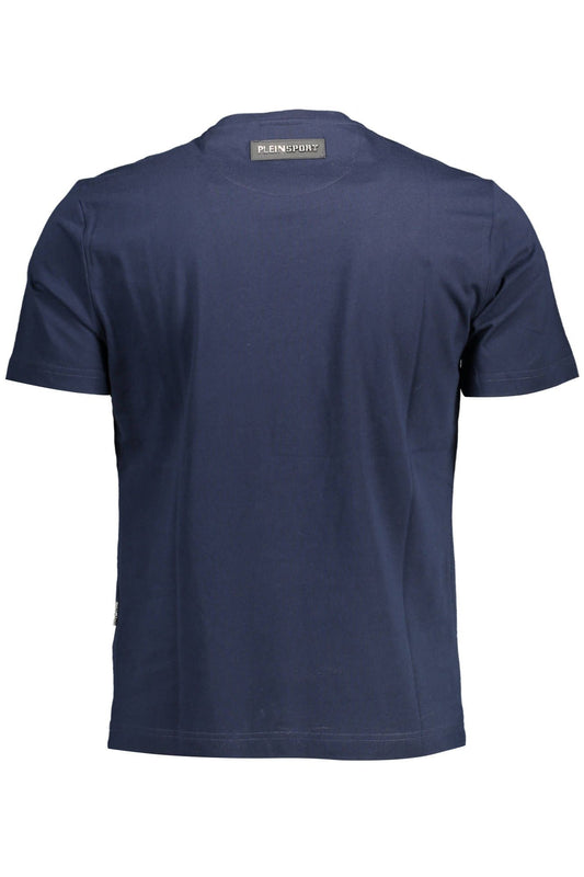 Sleek Blue Printed Crew Neck T-Shirt