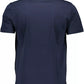 Electrify Blue Crew Neck Tee with Logo Accent