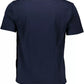 Elevated Blue Cotton Tee with Signature Details