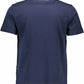 Dynamic Blue Crew Neck Printed Tee