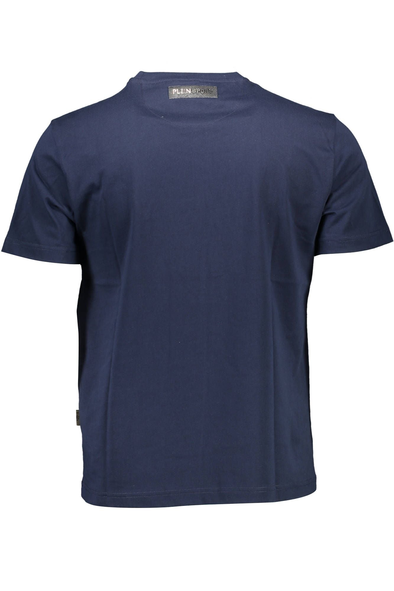 Athletic Blue Crew Neck Tee with Contrasting Details