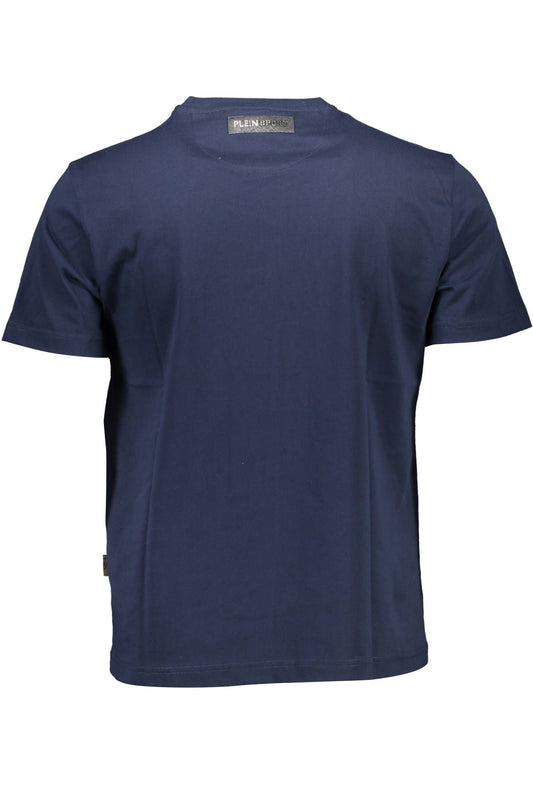 Athletic Blue Crew Neck Tee with Contrasting Details