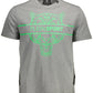 Sleek Gray Crew Neck Tee with Contrasting Details