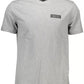 Sleek Gray Crewneck Tee with Bold Back Print