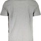 Sleek Gray Crew Neck T-Shirt with Logo Print