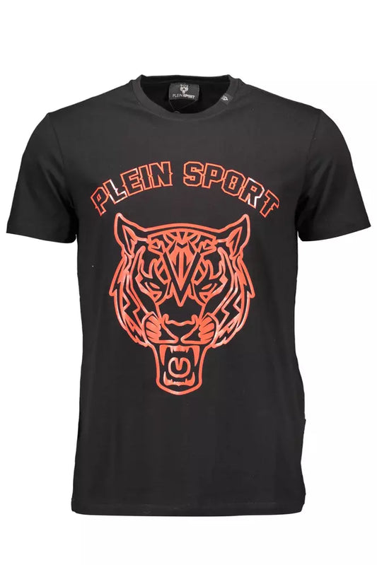 Athletic Elegance Black Cotton Tee
