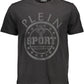 Sleek Black Cotton Tee with Contrasting Logo Detail