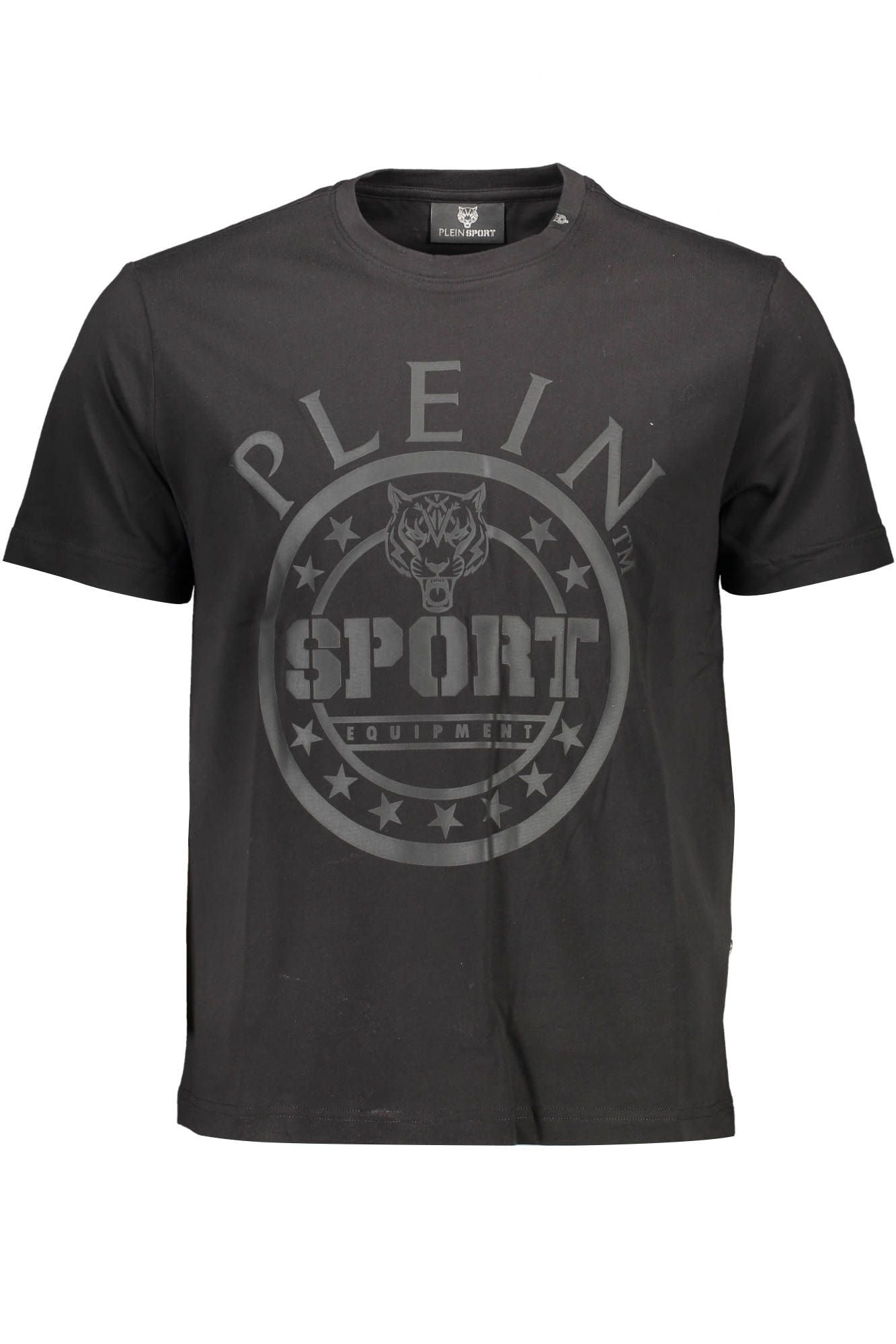 Sleek Black Cotton Tee with Contrasting Logo Detail