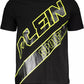 Sleek Black Printed Crew Neck Tee