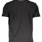 Sleek Black Cotton Crew Neck Tee with Logo Print
