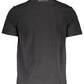 Sleek Black Printed Crew Neck Tee