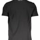 Sleek Black Cotton Crew Neck Tee with Logo Print