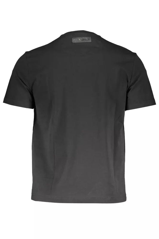 Sleek Black Cotton Crew Neck T-Shirt
