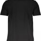 Sleek Black Printed Crew Neck Tee