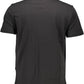 Sleek Black Cotton Tee with Contrasting Logo Detail