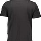 Black Cotton Crew Neck Tee with Contrast Logo