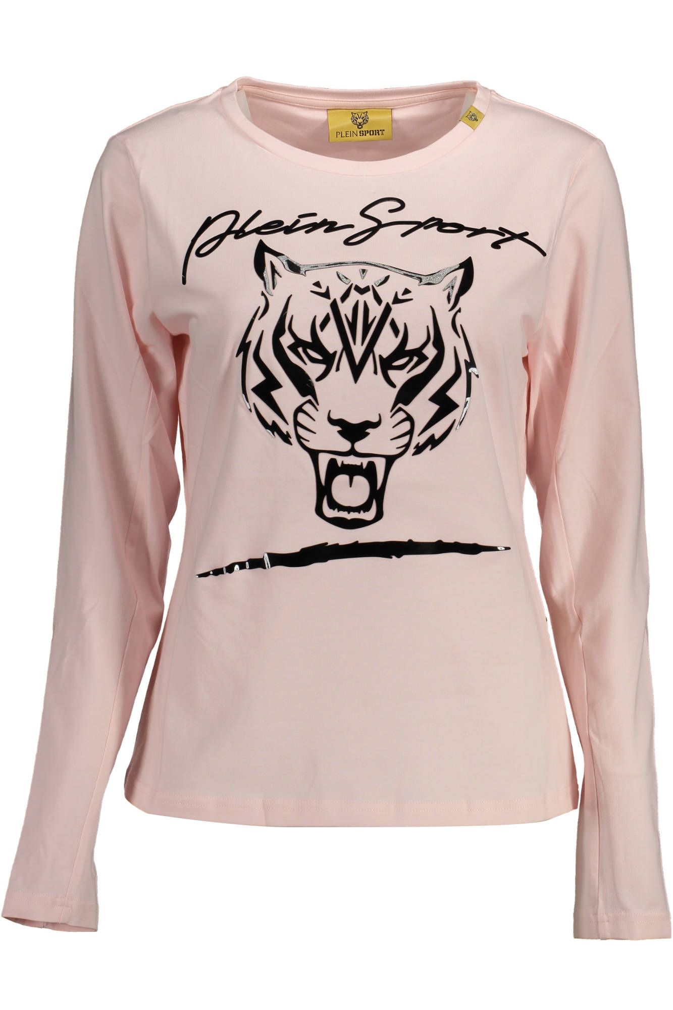 Chic Pink Long Sleeve Tee with Contrasting Details