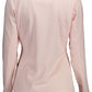 Chic Pink Long Sleeve Tee with Contrasting Details