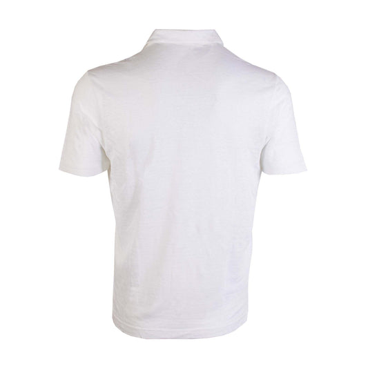 Elegant White Cotton Polo Shirt