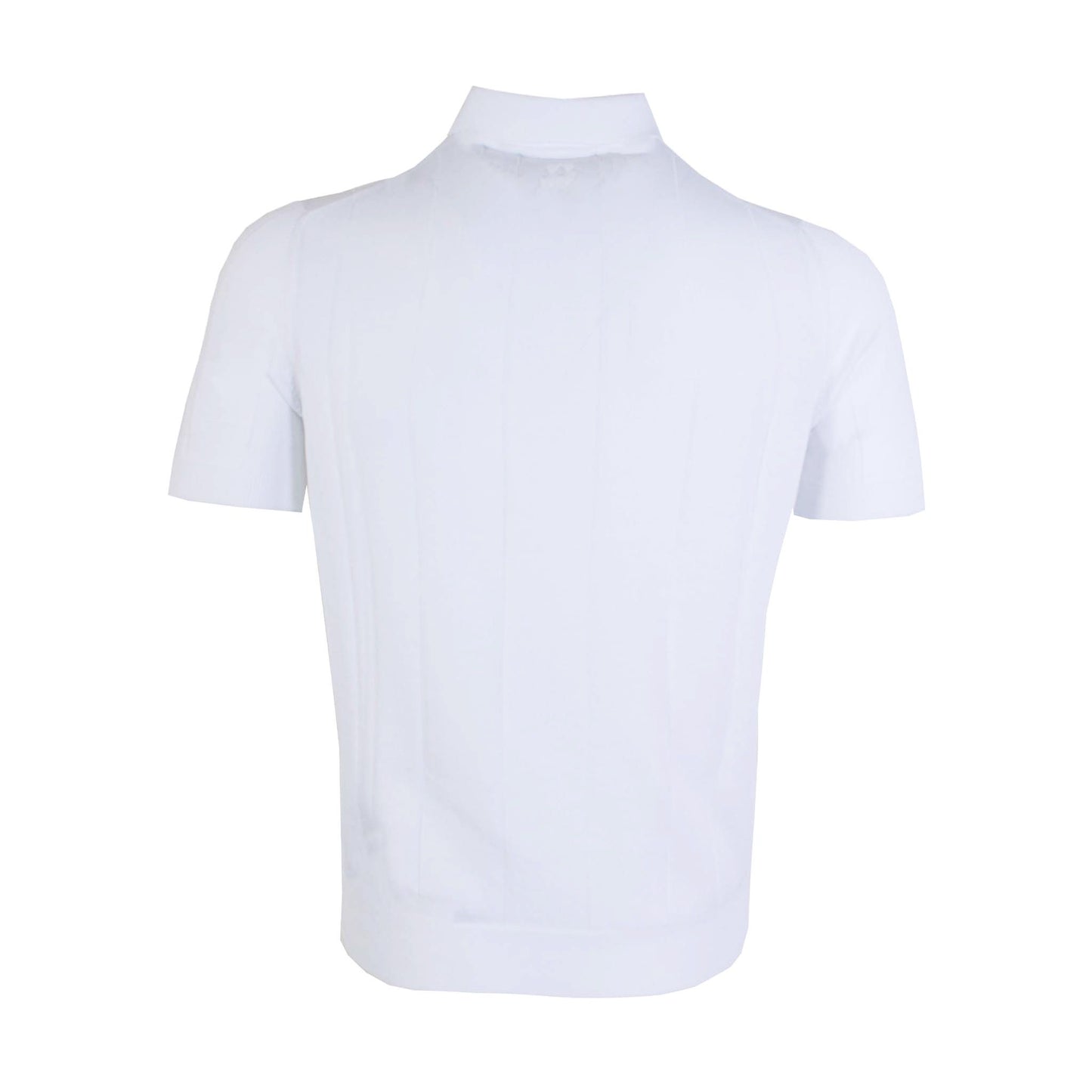 Elegant Knit-Effect White Polo Shirt