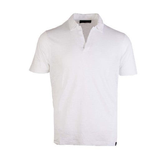 Elegant White Cotton Polo Shirt