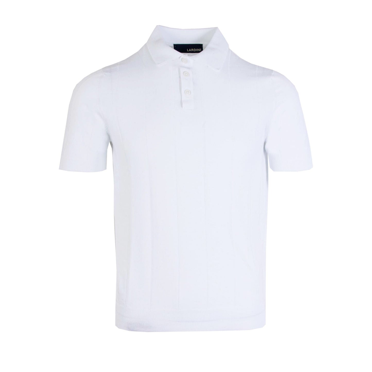 Elegant Knit-Effect White Polo Shirt