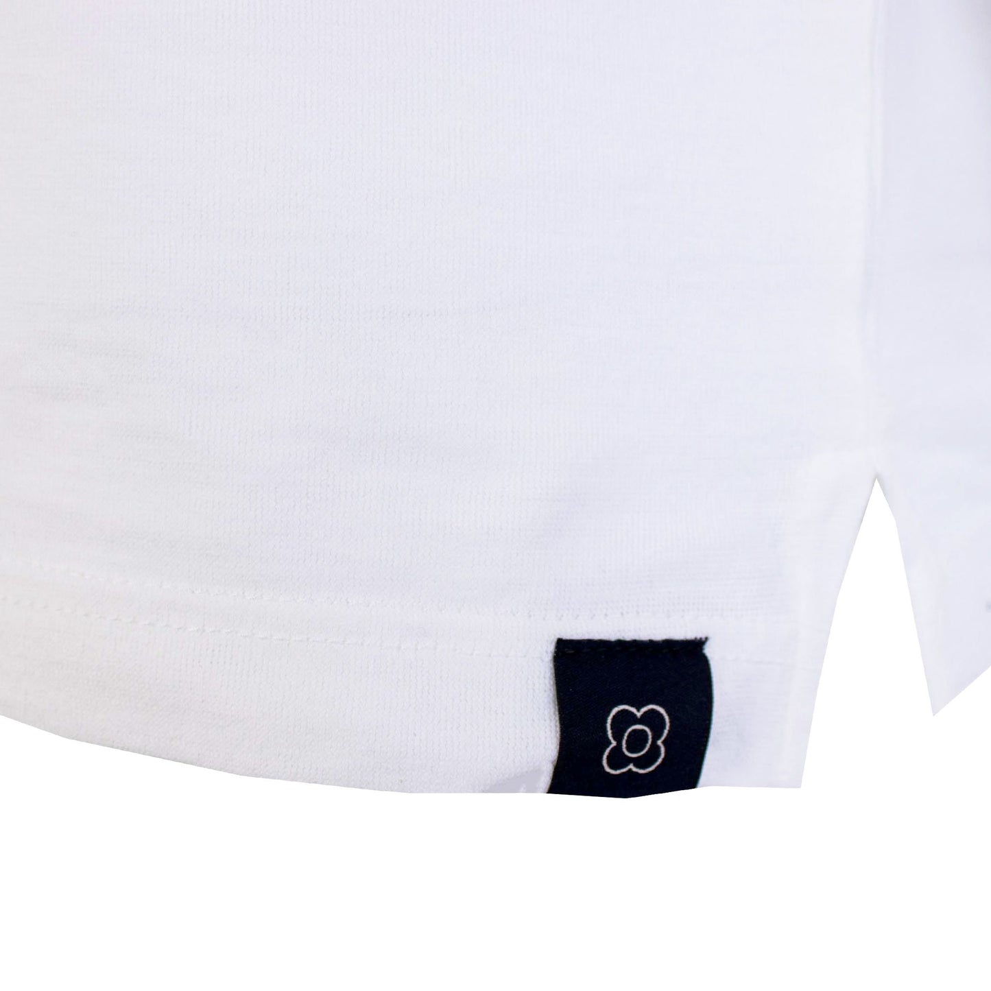 Elegant Knit-Effect White Polo Shirt