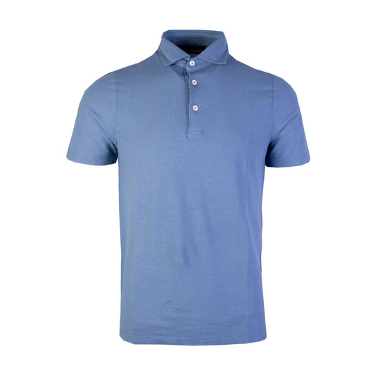 Elegant Embroidered Blue Polo Shirt