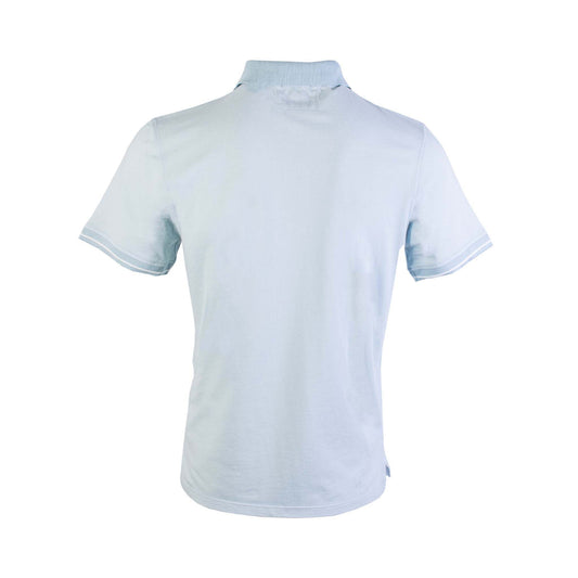 Elegant Light Blue Piquet Cotton Polo Shirt