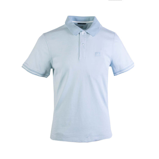 Elegant Light Blue Piquet Cotton Polo Shirt