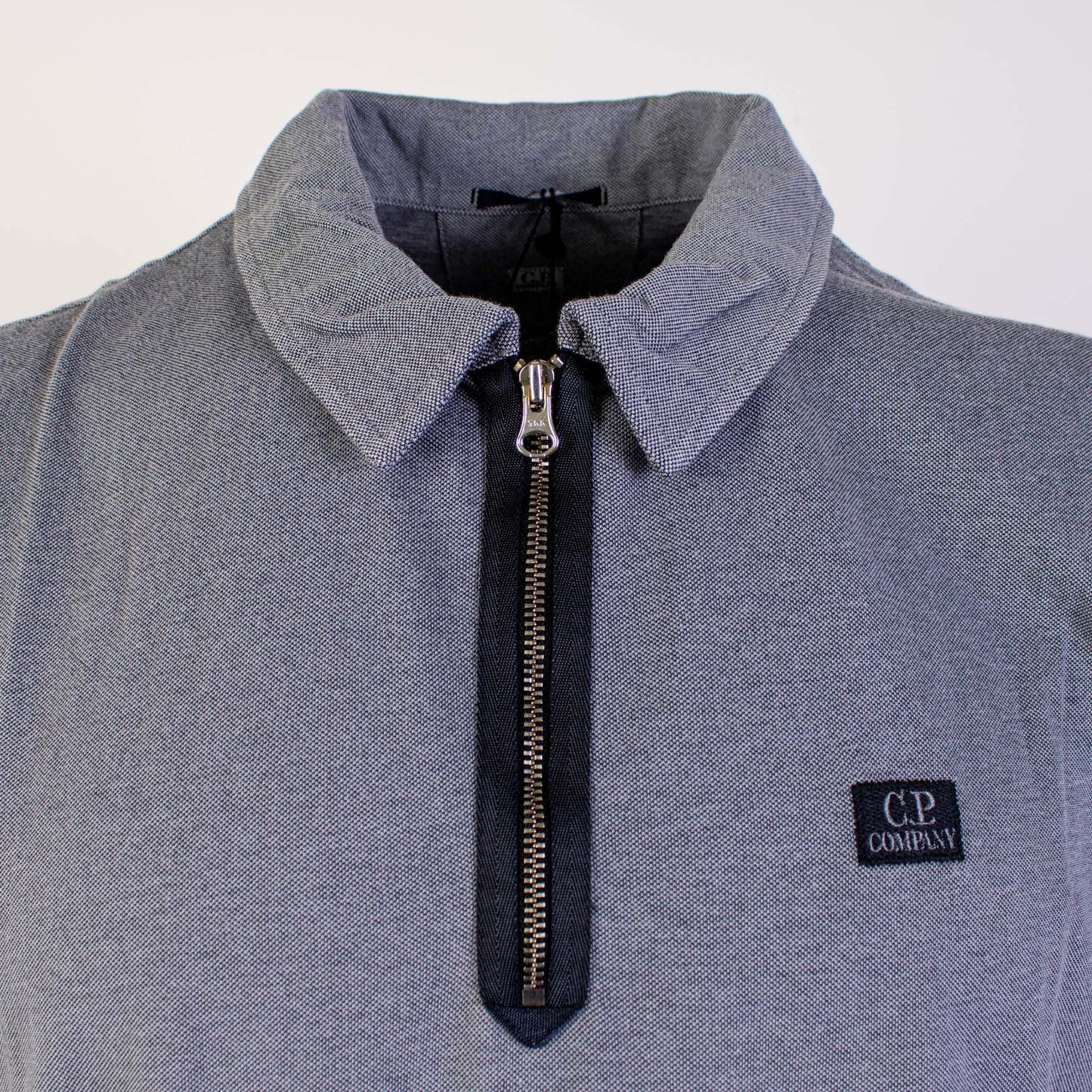 Elegant Grey Piquet Cotton Polo Shirt