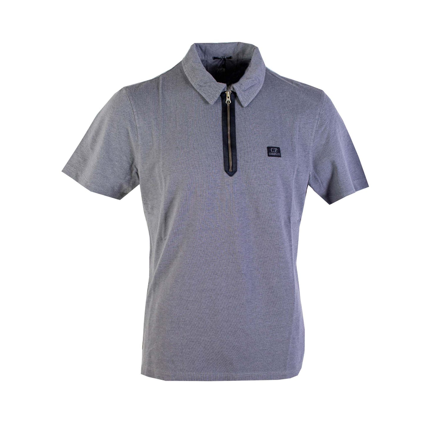 Elegant Grey Piquet Cotton Polo Shirt