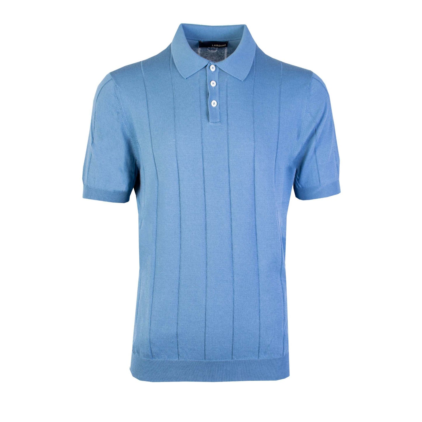 Elegant Powder Blue Knit Polo Shirt