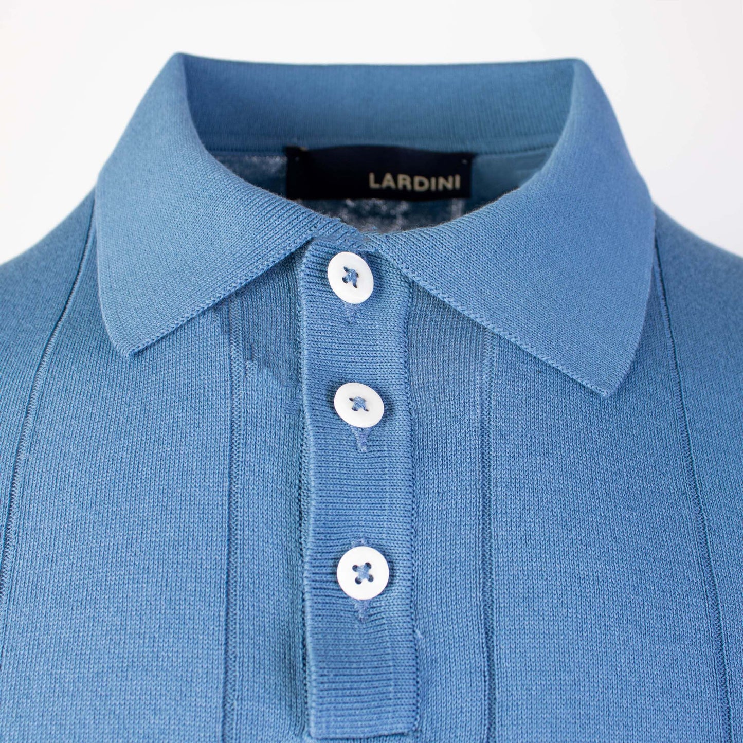 Elegant Powder Blue Knit Polo Shirt