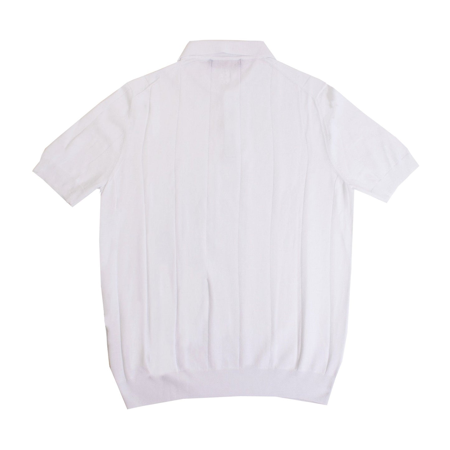 Elegant Knit-Effect White Polo Shirt