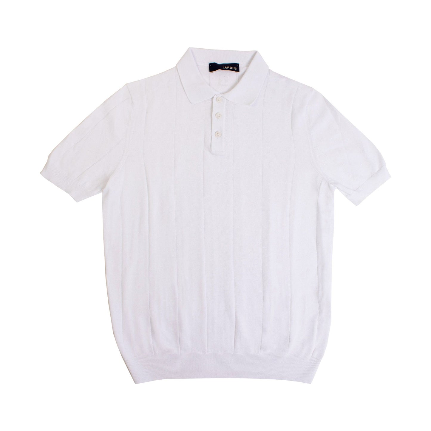 Elegant Knit-Effect White Polo Shirt