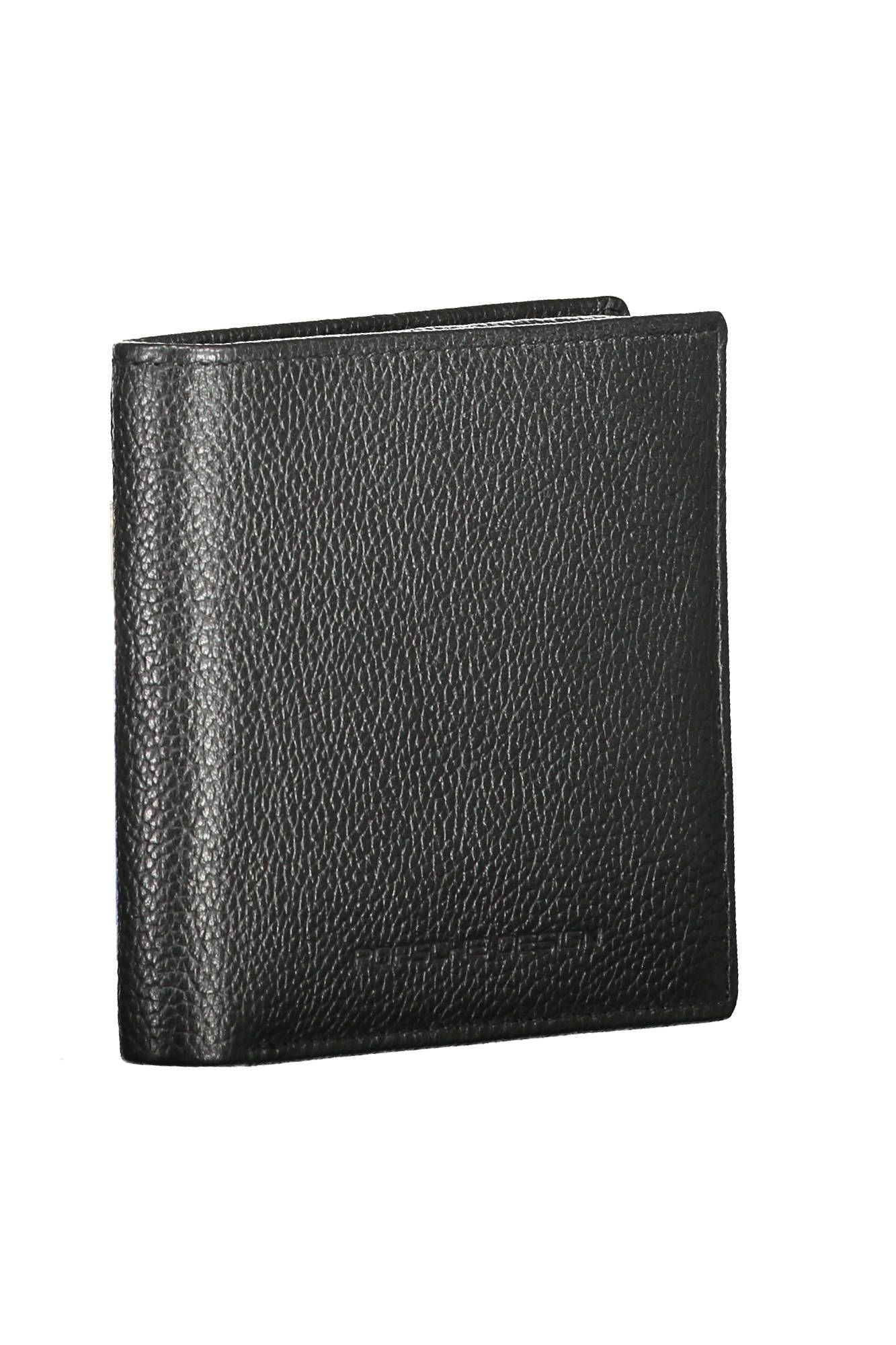 Sleek Black Leather Wallet with RFID Blocker
