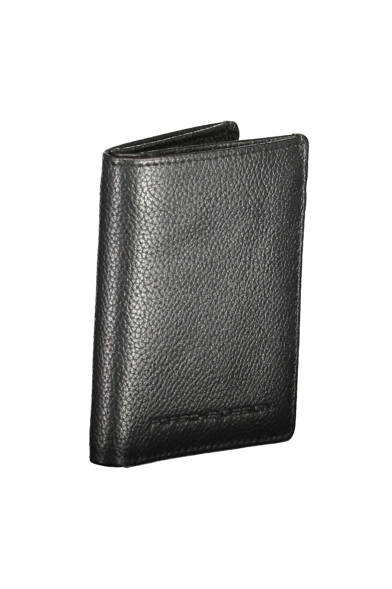 Sleek Black Leather Wallet with RFID Blocker