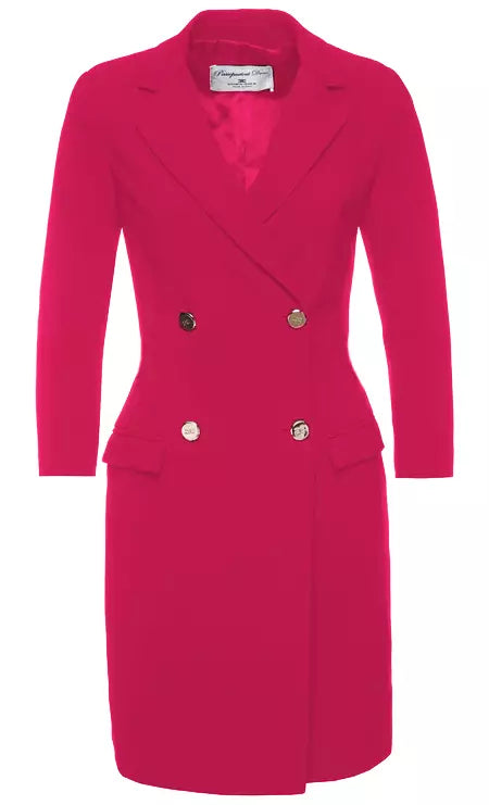 Elegant Fuchsia Double-Breasted Jacket