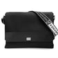Elegant Black Nylon Messenger with Calfskin Details