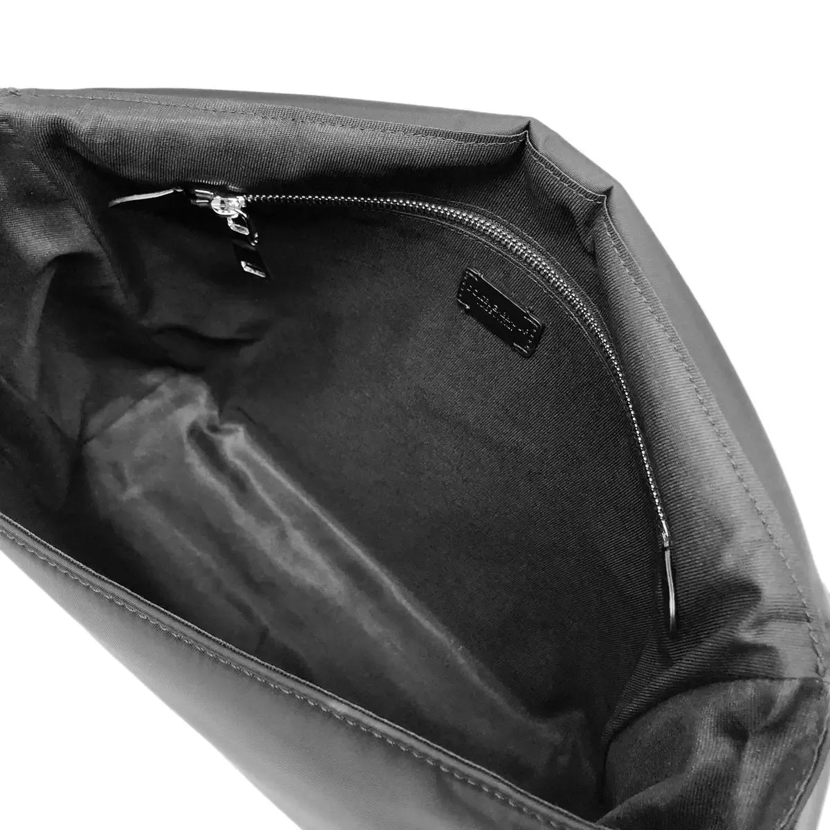 Elegant Black Nylon Messenger with Calfskin Details