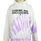 Chic Graphic Print Cotton Hoodie - Pristine White