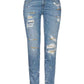 Beaded Elegance Intermediate Wash Denim
