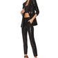 Chic Sequined Black Nylon Pants