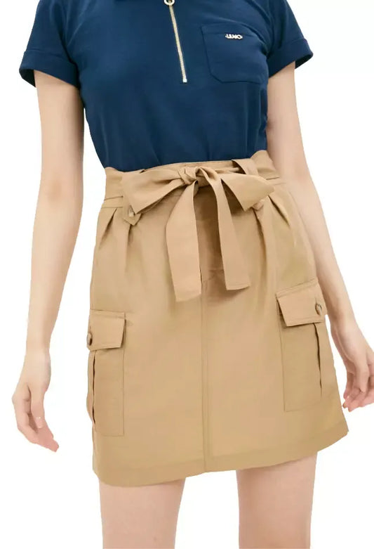 Chic Linen-Blend Skirt with Stylish Pockets