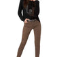 Chic High-Waisted Slim Fit Pants in Pink
