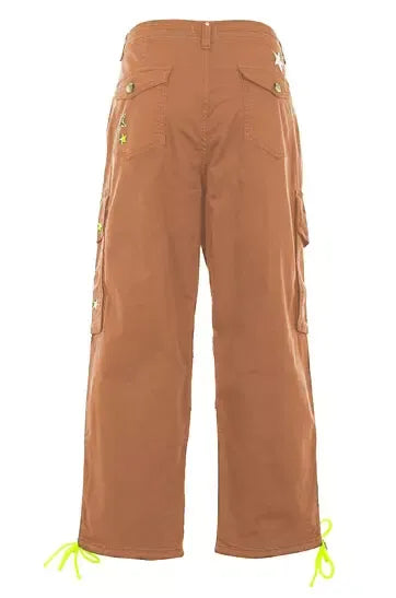 Star-Embellished Cotton Cargo Pants