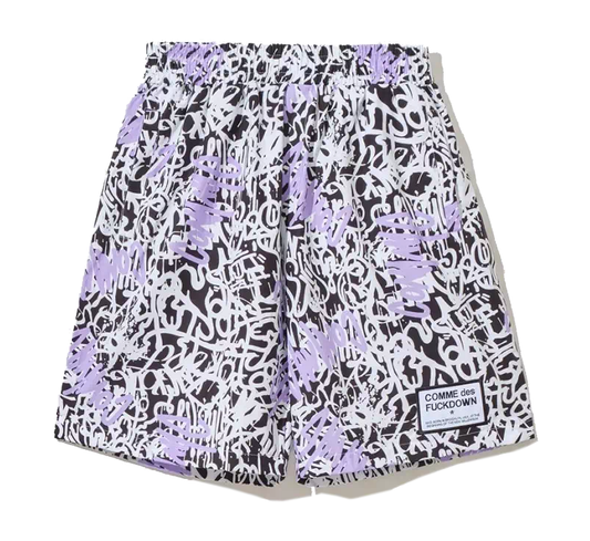 Abstract Print Stretch Bermuda Shorts