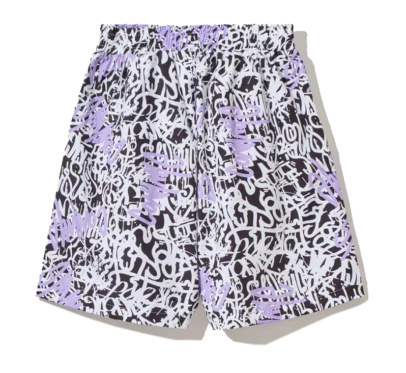 Abstract Print Stretch Bermuda Shorts