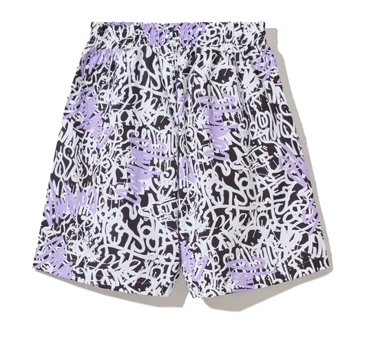 Abstract Print Stretch Bermuda Shorts